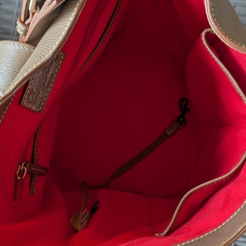Dooney & Bourke Florentine Pebbled Leather Lily Bucket Bag Caramel - Picture 16 of 16